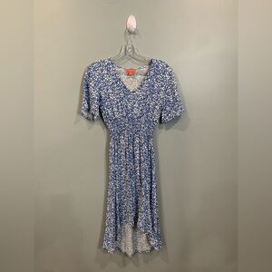 Joe Fresh Blue and White Flutter Sleeve Sundress